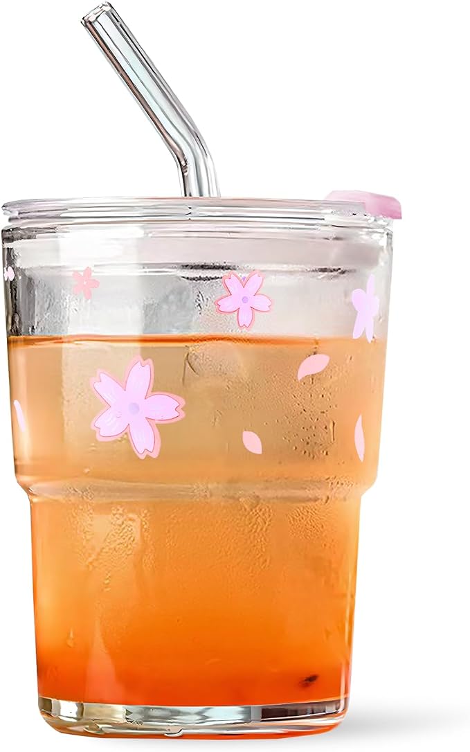 Iced Coffee Cup, 15Oz/450ml Glass Cups by WelcomeToColnic