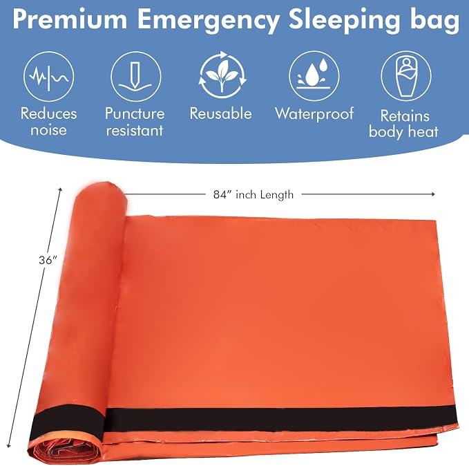 NovaMedic Emergency Sleeping Bag 5 Pack – 84"x36" Thermal Mylar Survival Bivy - Image 2