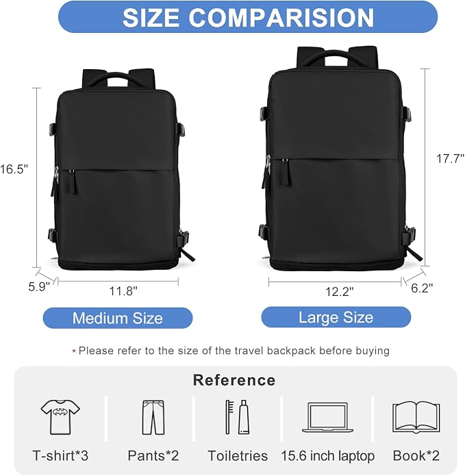 coofay Large Travel Backpack For Women Airline Approved Carry On Waterproof - Image 3