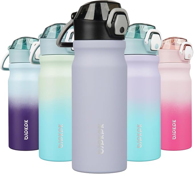 BJPKPK Water Bottle with Straw 18oz Insulated Water Bottles Reusable Stainless by BJPKPK