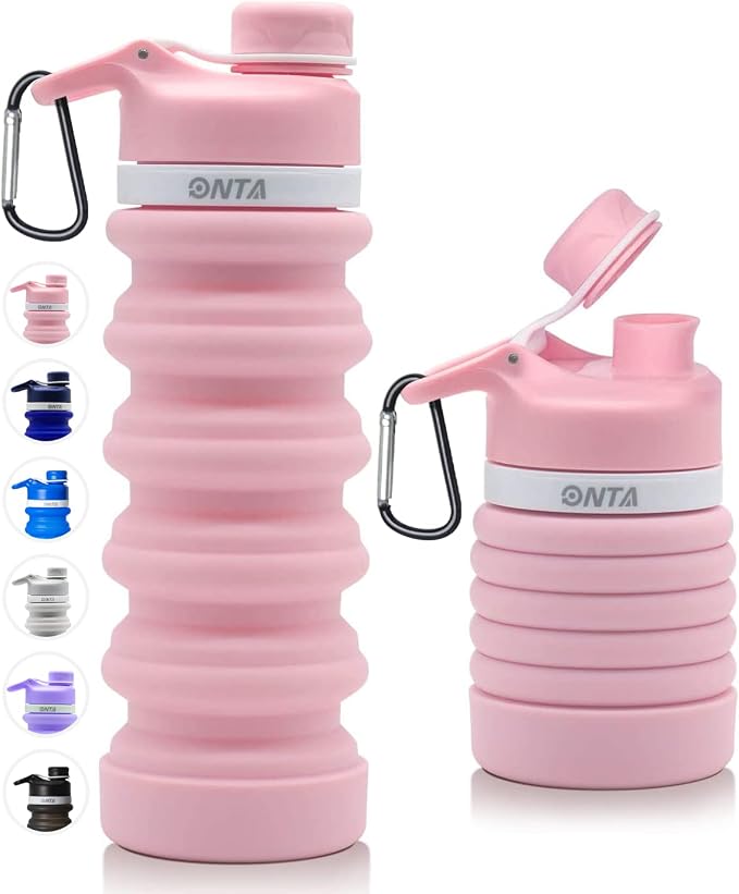 ONTA Collapsible BPA Free Silicone Water Bottle, 20oz by ONTA