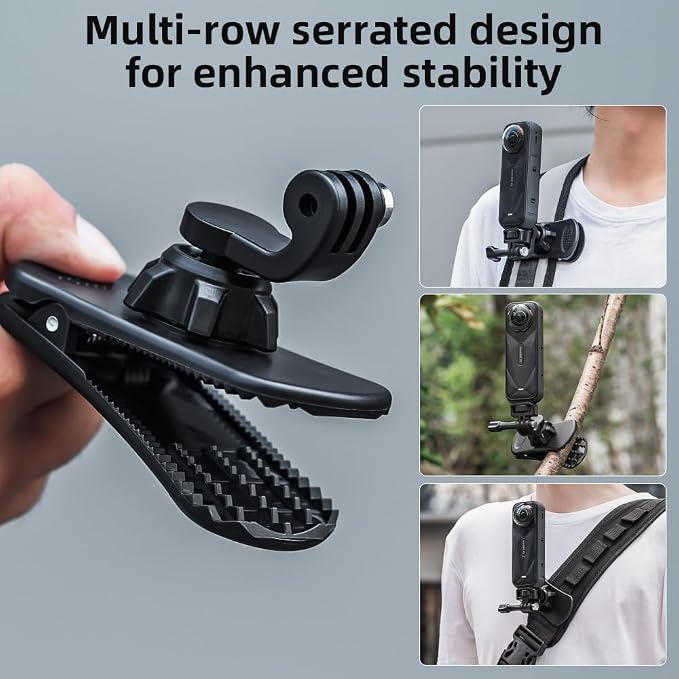 Insta360 X5 Backpack Clip Mount, 1/4" Quick Release 360° Adjustable Backpack - Image 2