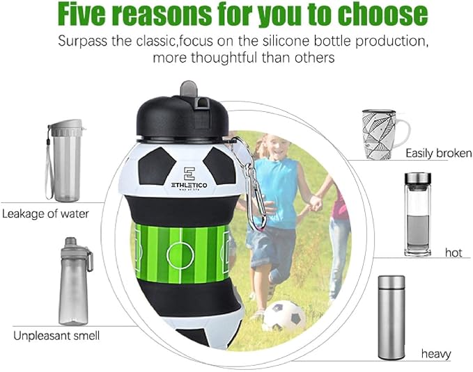 Collapsible Water Bottles with Carabiner Food Grade Sports Water Bottle - Image 4