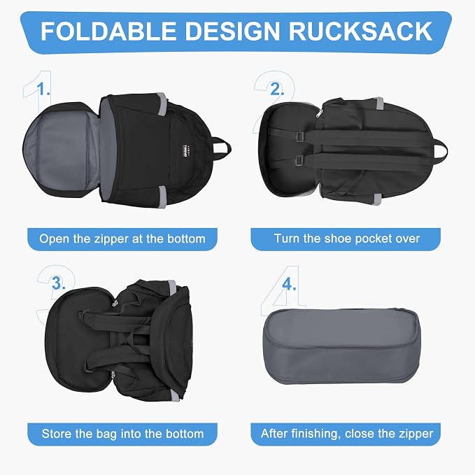 coofay Black Gym Backpack For Women Men Travel Backpack - Image 6