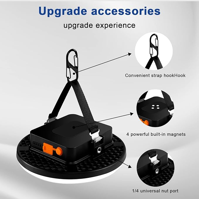 IODOO 16500mAh 60W Rechargeable Camping Light 3000LM 2700/4000/6500K LED - Image 5
