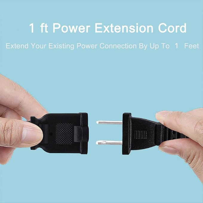 Short Extension Cord 1 FT, US Male/Female Power Cable - Image 4