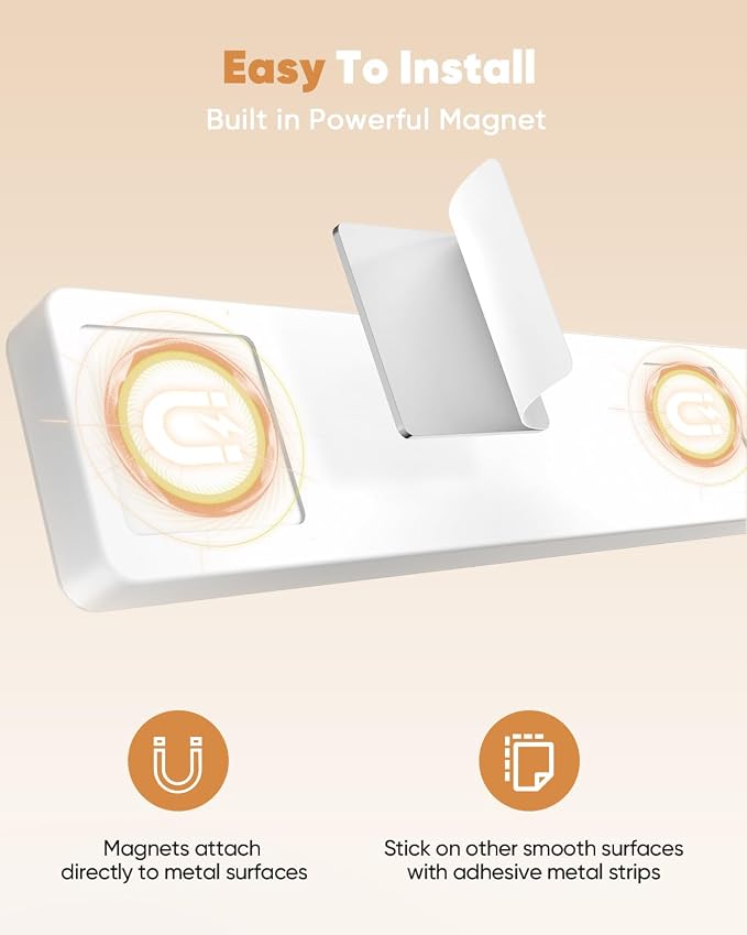 2 Pack Under Cabinet Lighting, Motion Sensor Light Indoor, Rechargeable Closet - Image 6