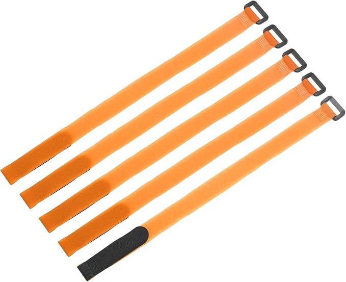 MECCANIXITY 5Pcs Reusable Battery Tie Down Straps, 0.8x16" Orange Nylon by MECCANIXITY