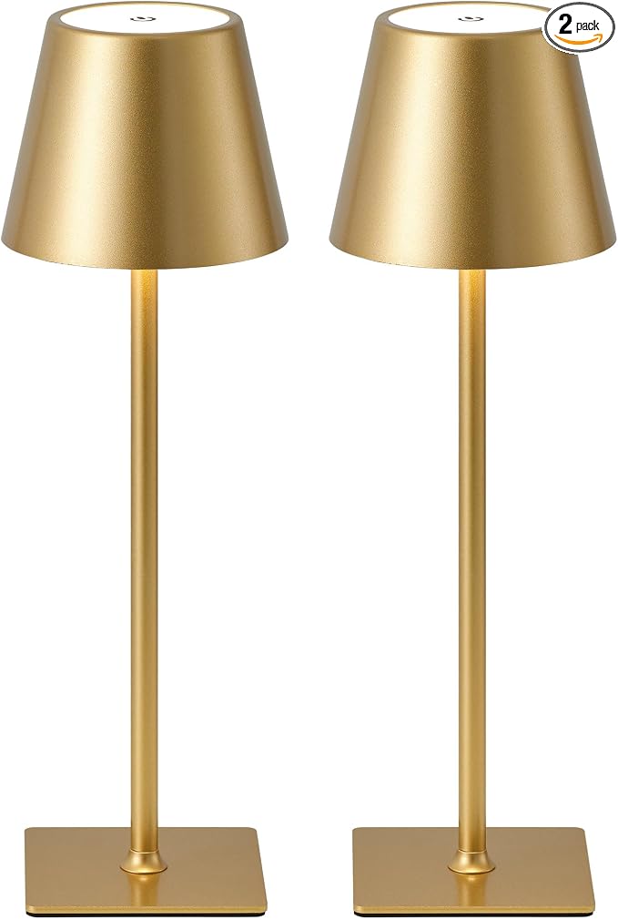 KDG 2 Pack Cordless Table Lamp, Portable LED Desk Lamps, 5000mAh Battery by KDG
