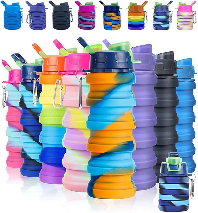 Collapsible Water Bottles 2 Pack Silicone Water Bottle - Image 3