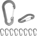 10pcs Aluminum Small Carabiner Clip, 2 Inch Carabiner Keychain Clasp Spring D by CooBigo