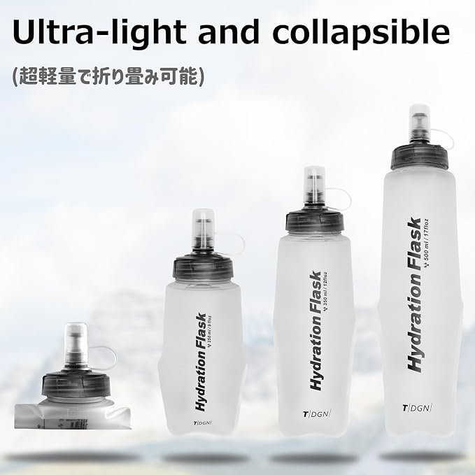 Azarxis TPU Soft Flask Collapsible Water Bottle Running Folding Gel Water - Image 6