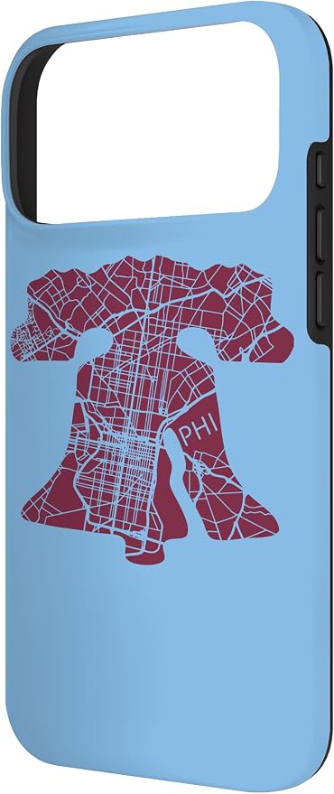 Philadelphia Street Map Liberty Bell Vintage Maroon Philly Case - Image 2