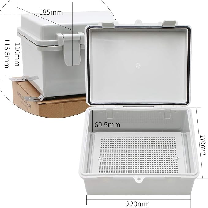 MAKERELE Small Junction Box Outdoor Electrical Watertight Plastic Includes - Image 2