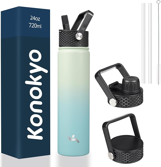 Konokyo Insulated Water Bottle 24oz Stainless Steel Sport Bottles by Konokyo