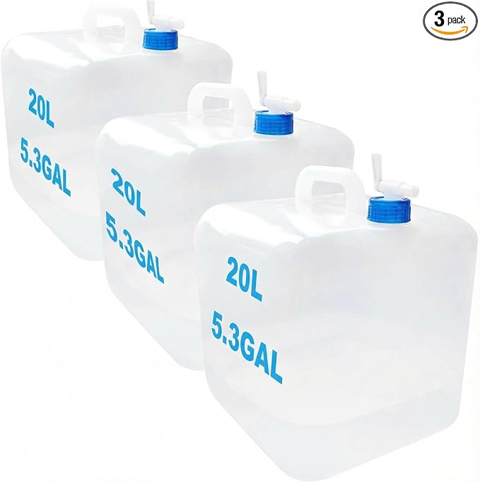 3-Pack 5.3 Gallon Collapsible Water Containers by WMXWAN