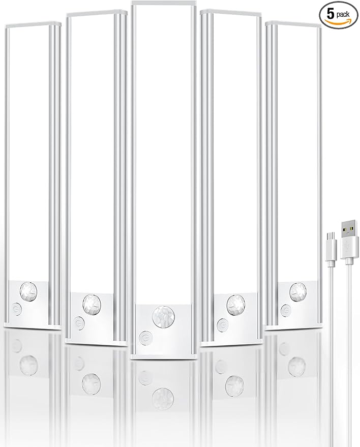 Under Cabinet Rechargeable Lighting: 10 Inch Motion Sensor Dimmable Lights by Vozuji