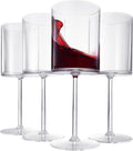 Unbreakable Stemmed Square Tritan Acrylic Wine Glasses European Style | Set of by Khen