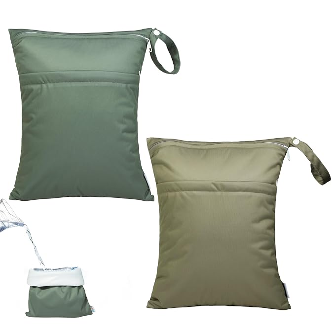 ALVABABY 2pcs Waterproof Wet Dry Bags, Reusable by ALVABABY