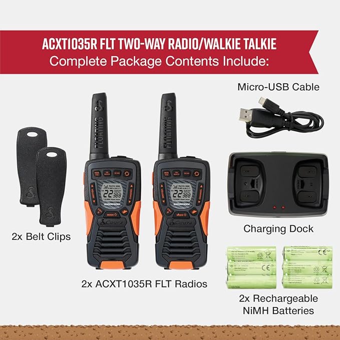 Cobra ACXT1035R FLT Floating Walkie Talkies - Image 6