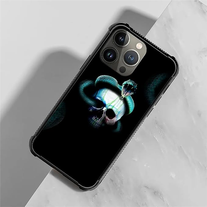 for iPhone 14 Pro Case, Skeleton Winding Snake Pattern Graphic Design Girl Boy - Image 7