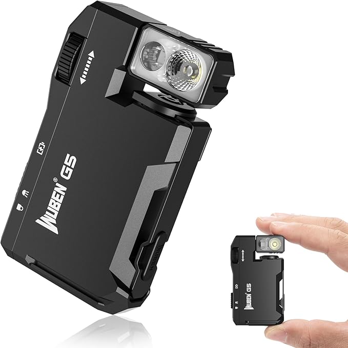 WUBEN G5 Rechargeable EDC Flashlight, 400 Lumens Dual Light Sources Mini by WUBEN