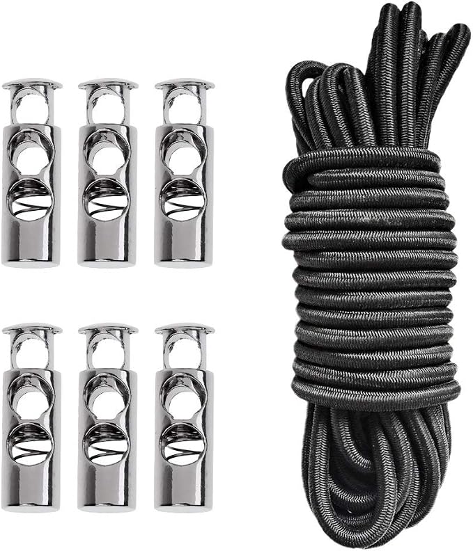 6 Pieces Heavy Duty 2 Hole Metal Cord Lock Clamp Toggle Stop Slider by Unknown