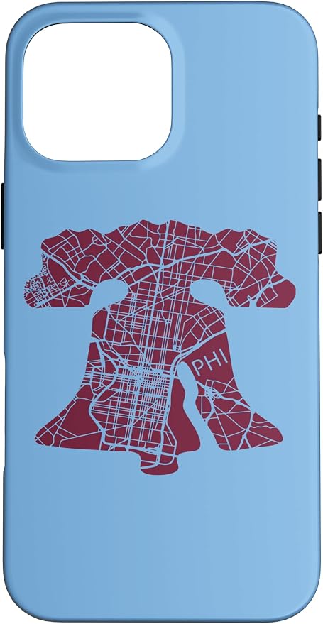 Philadelphia Street Map Liberty Bell Vintage Maroon Philly Case by Unknown