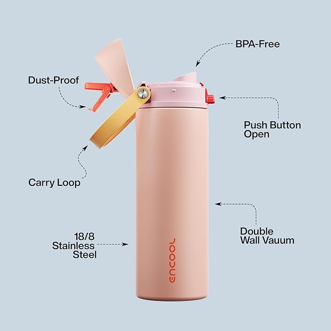 Insulated Water Bottle with Straw - Image 4