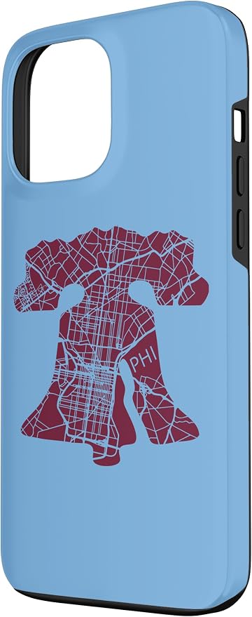 Philadelphia Street Map Liberty Bell Vintage Maroon Philly Case - Image 2