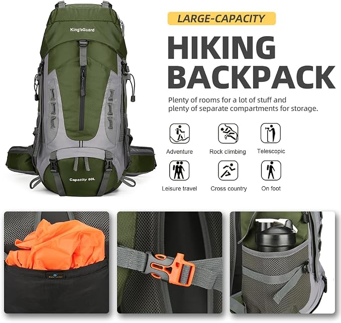 King'sGuard 60L Hiking Backpack - Image 4