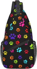 Colorful Paw Print Crossbody Sling Bags by Unknown