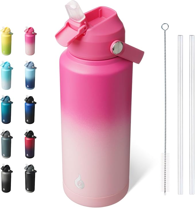BJPKPK Water Bottle with Straw Lid, 32oz Vacuum Insulated Water Bottles by BJPKPK