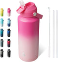 BJPKPK Water Bottle with Straw Lid, 32oz Vacuum Insulated Water Bottles by BJPKPK
