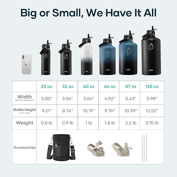 BUZIO 24 oz Water Bottle Insulated, Leakproof Stainless Steel Flask, Wide Mouth - Image 7