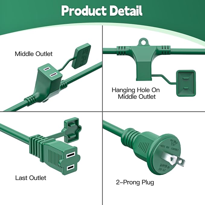25FT Outdoor Extension Extension Cord - Image 6