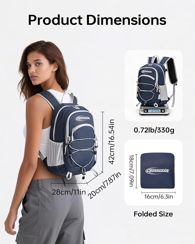 CROSSGEAR 24L Packable Backpack, Lightweight Hiking Daypack, Water-Resistant - Image 4