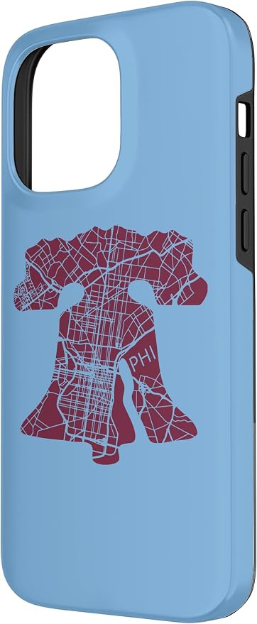 Philadelphia Street Map Liberty Bell Vintage Maroon Philly Case - Image 2