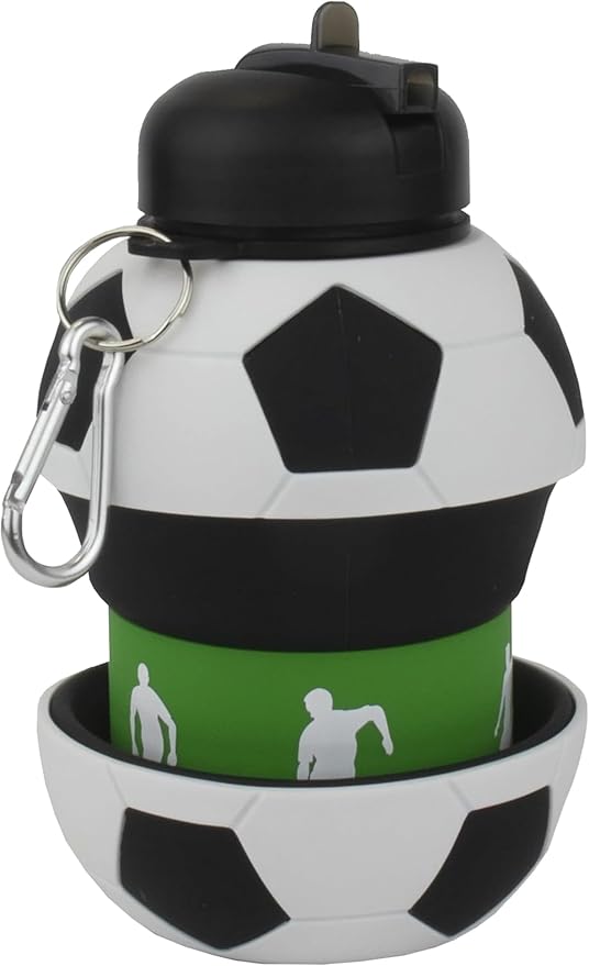 Maccabi Art Clip-On Collapsible 1 Liter, 34 oz. size BPA-Free Silicone Soccer - Image 6