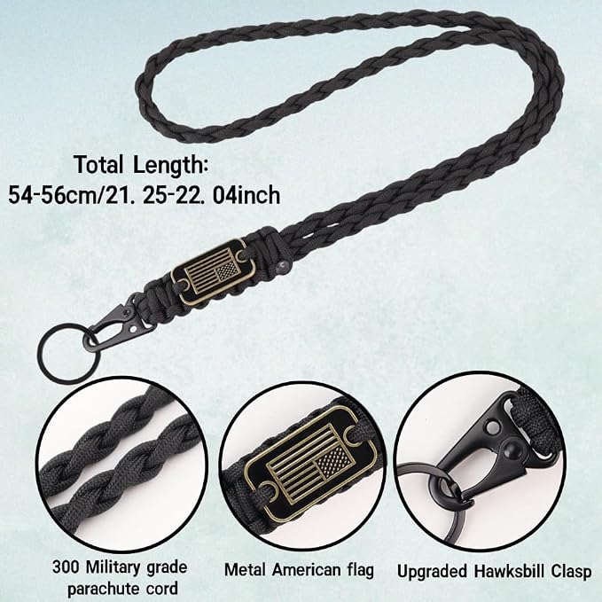2pcs Heavy Duty Braided Paracord Lanyard Keychains - Image 2