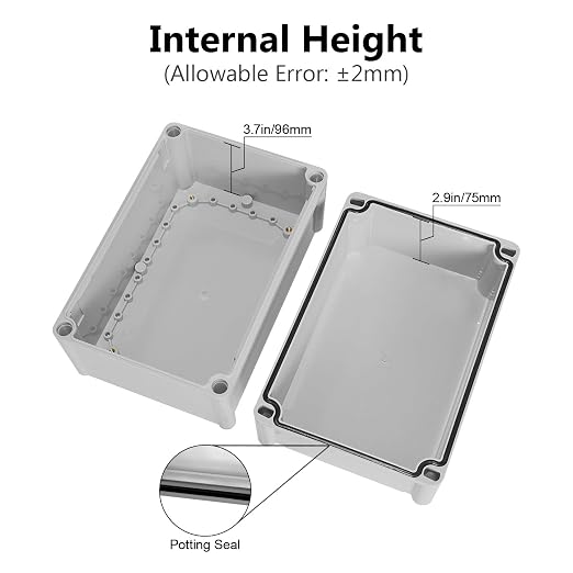 LeMotech IP67 Waterproof Junction Box ABS Plastic Project Box Dustproof - Image 4