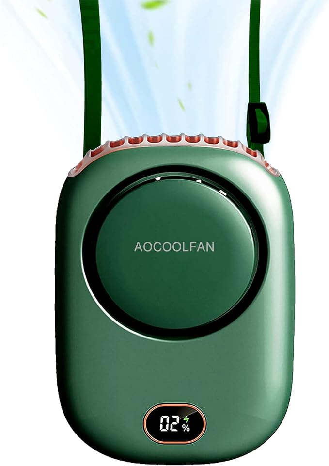AOCOOLFAN Portable Neck Fan, Mini Small Personal Handheld Fan USB Rechargeable by AOCOOLFAN