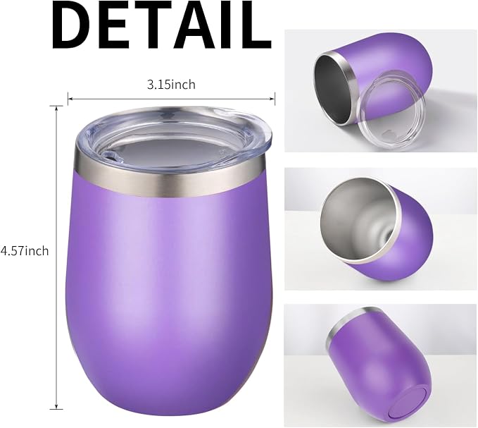 12oz/4 Pack Wine Tumbler Glasses - Image 5