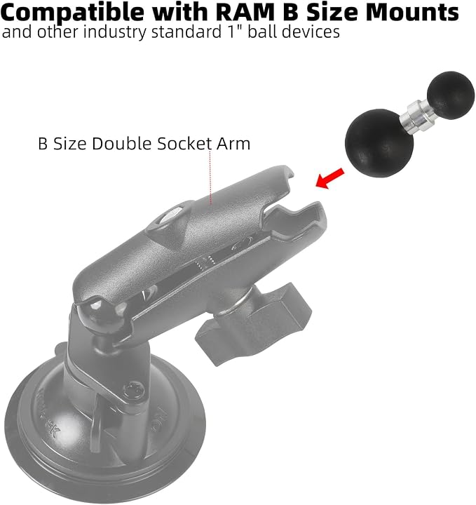 1" to 17mm Ball Adapter, Compatible - Image 3