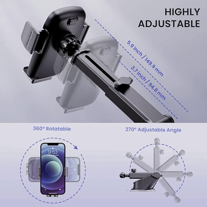 Qifutan Universal Car Phone Holder Automobile Cell Phone Holder Car Mount - Image 4