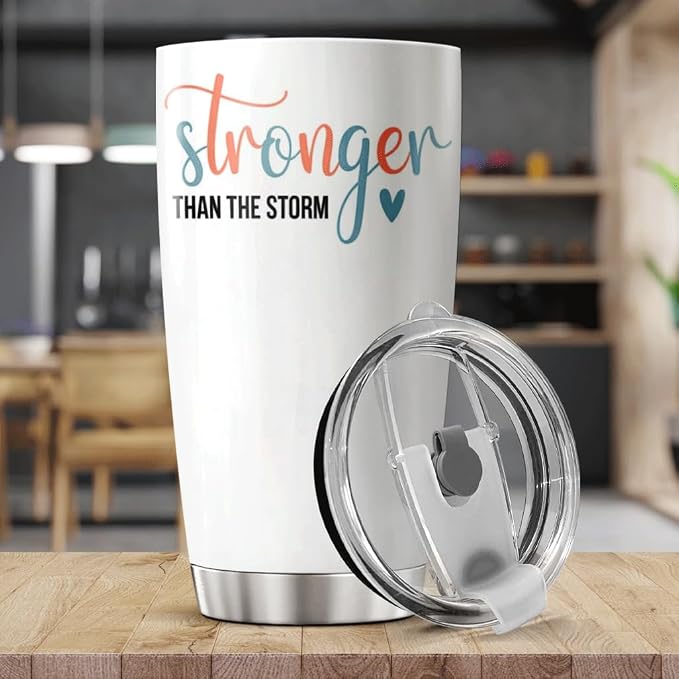 CUBICER Stronger Than The Storm Inspirational Quote 20 Oz Stainless Steel - Image 5