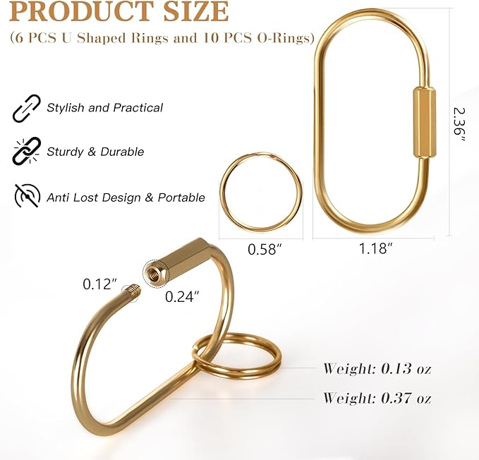 Muitcdo Brass Key Rings Bulk, Key Chain Organizer Holder - Image 4
