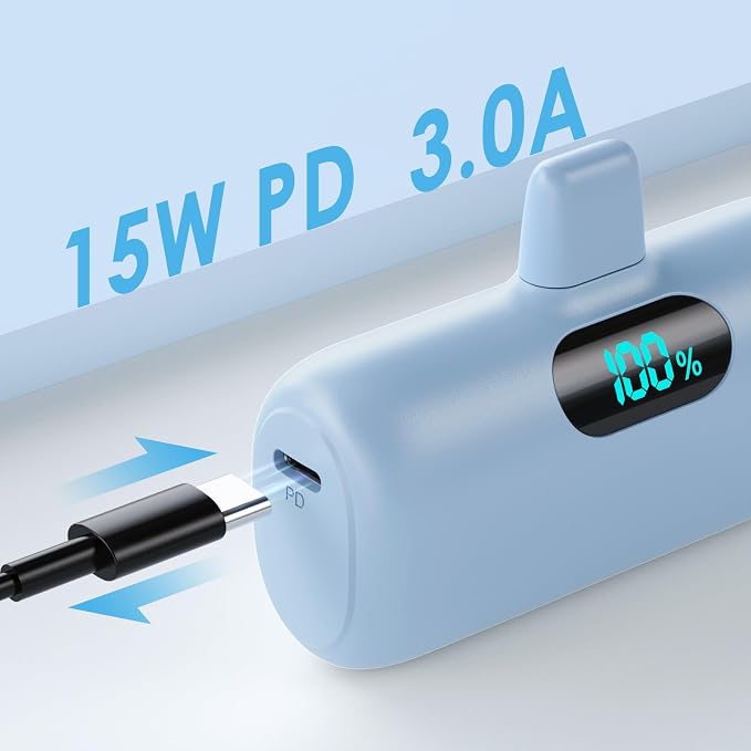 Mini Portable Charger for iPhone, Upgraded 5000mAh PD Fast Charging Battery Pack - Image 6