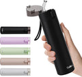 9oz Small Water Bottles with Straw, Mini Water Bottle with One-Hand Open Design by Exllena