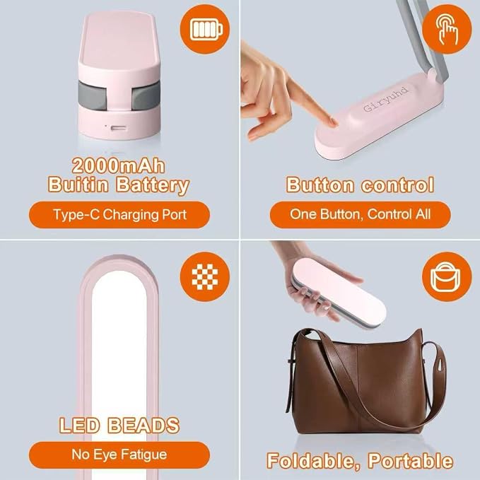 Giryuhd LED Desk Lamp for Office Home & Battery Operated Lamp Rechargeable Lamp - Image 6
